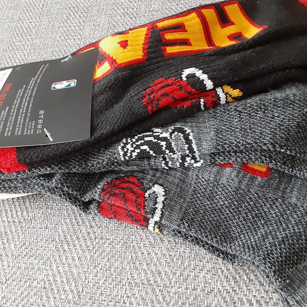 NBA MIAMI HEAT Quarter Mens Socks ( 3pk ) - Picture 7 of 7